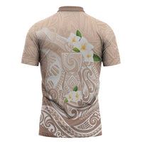 Guam Fishhook Mix Guasali Flowers Zipper Polo Shirt Dreaming Hazel LT7 - Polynesian Pride