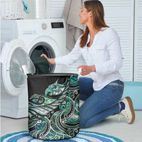 Maori Matariki - Manaia Laundry Basket Emerald Paua Shell LT7 - Polynesian Pride