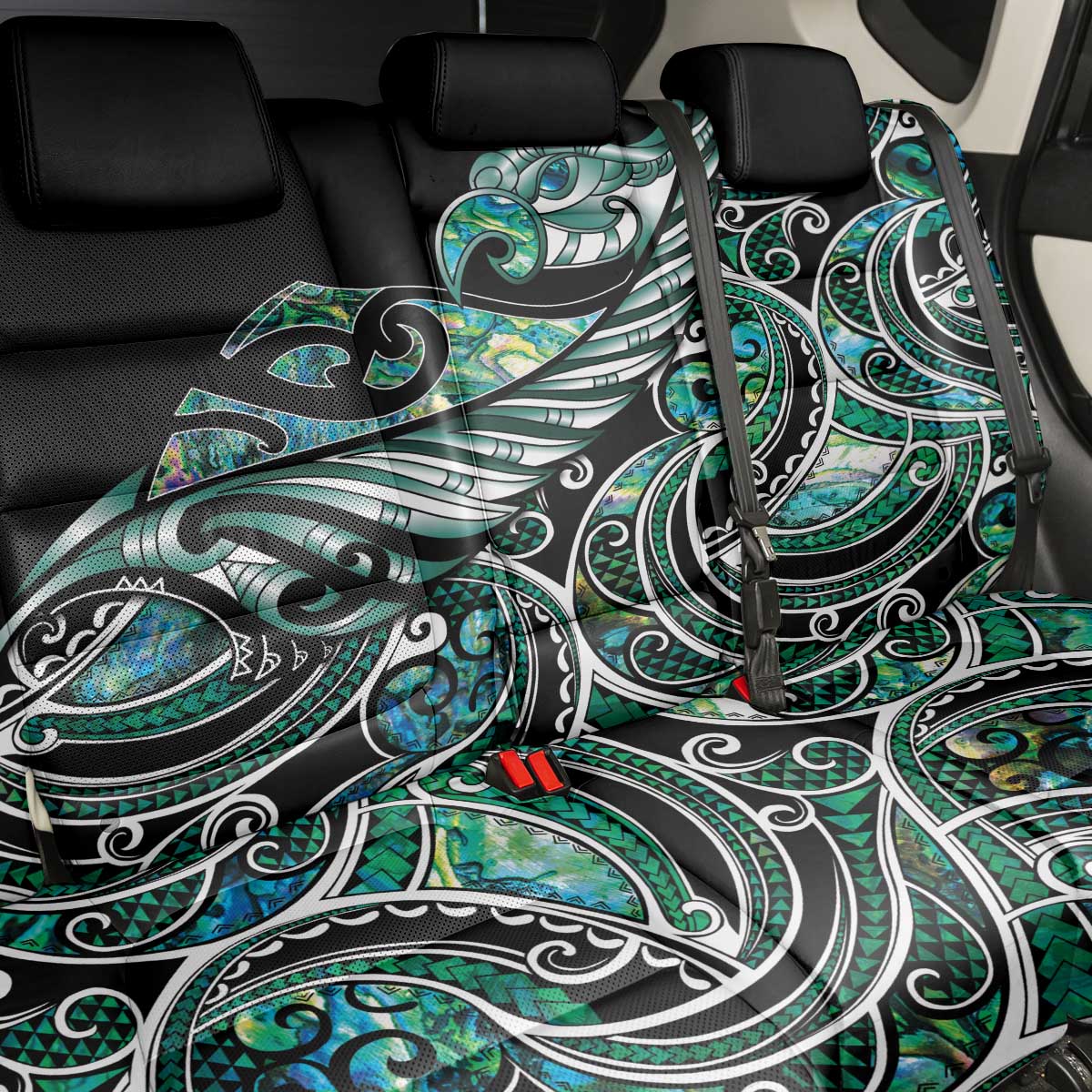 Maori Matariki - Manaia Back Car Seat Cover Emerald Paua Shell
