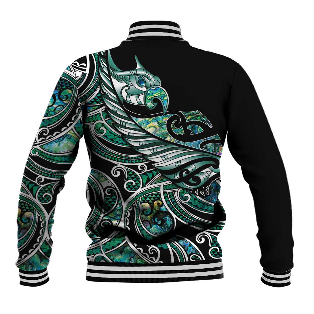 Maori Matariki - Manaia Baseball Jacket Emerald Paua Shell LT7 - Polynesian Pride