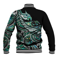 Maori Matariki - Manaia Baseball Jacket Emerald Paua Shell LT7 - Polynesian Pride
