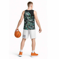 Maori Matariki - Manaia Basketball Jersey Emerald Paua Shell LT7 - Polynesian Pride