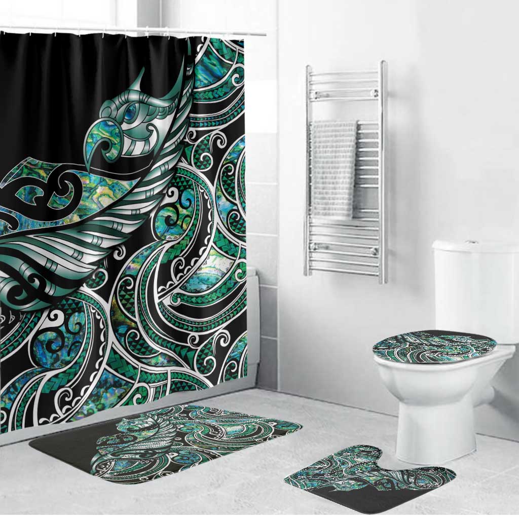 Maori Matariki - Manaia Bathroom Set Emerald Paua Shell LT7 Bathroom Set (4 pcs) Green - Polynesian Pride