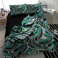 Maori Matariki - Manaia Bedding Set Emerald Paua Shell LT7 - Polynesian Pride