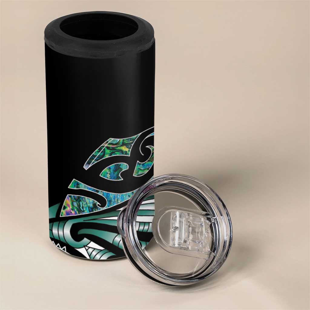 Maori Matariki - Manaia 4 in 1 Can Cooler Tumbler Emerald Paua Shell LT7 - Polynesian Pride