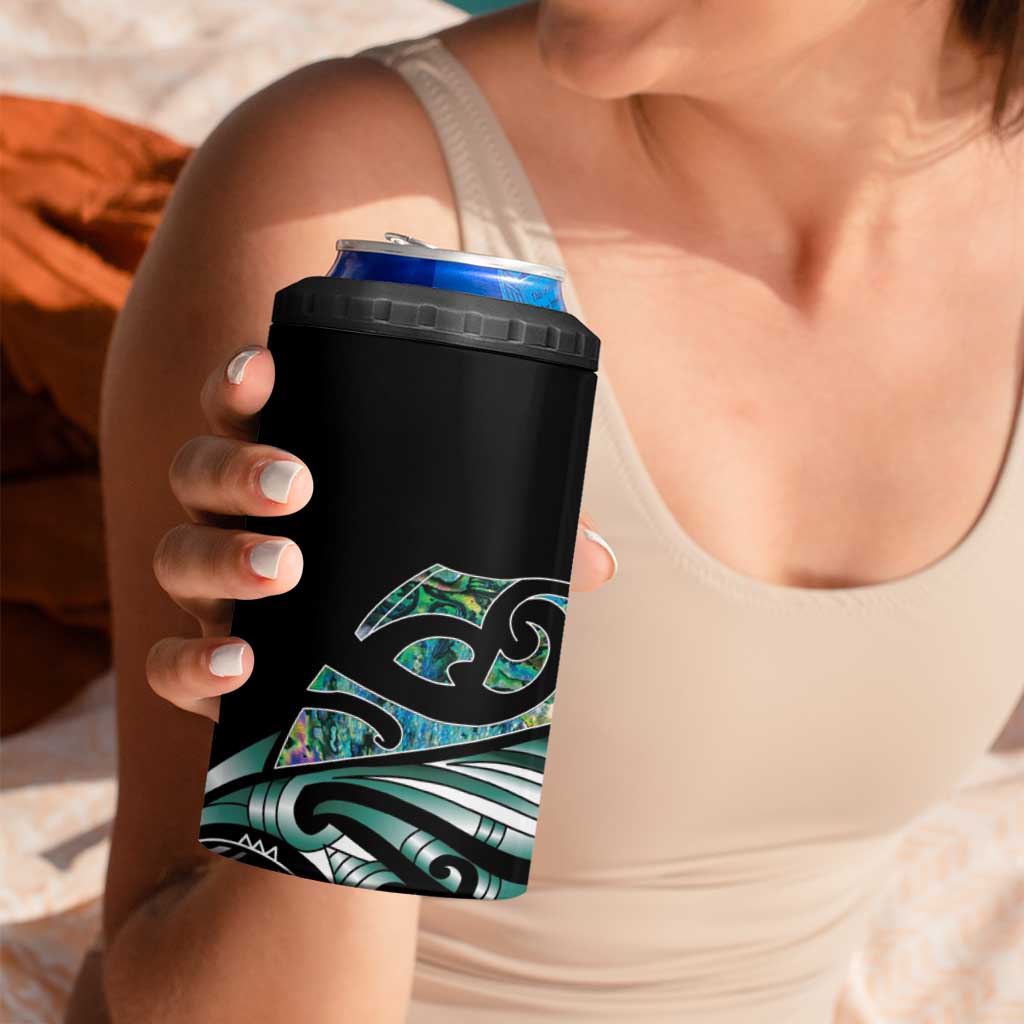 Maori Matariki - Manaia 4 in 1 Can Cooler Tumbler Emerald Paua Shell LT7 - Polynesian Pride