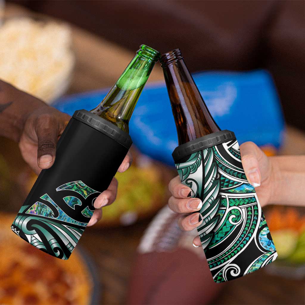 Maori Matariki - Manaia 4 in 1 Can Cooler Tumbler Emerald Paua Shell LT7 - Polynesian Pride