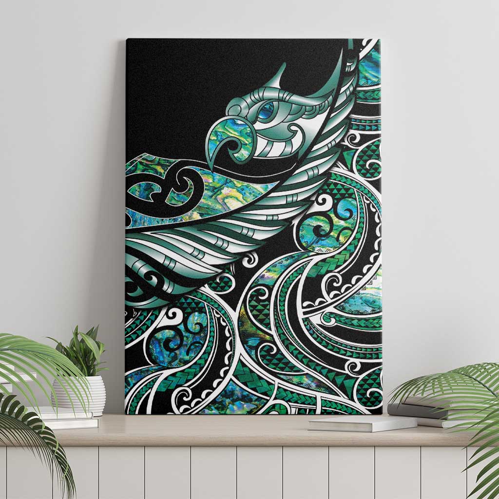 Maori Matariki - Manaia Canvas Wall Art Emerald Paua Shell
