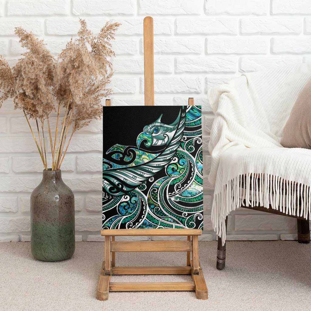 Maori Matariki - Manaia Canvas Wall Art Emerald Paua Shell
