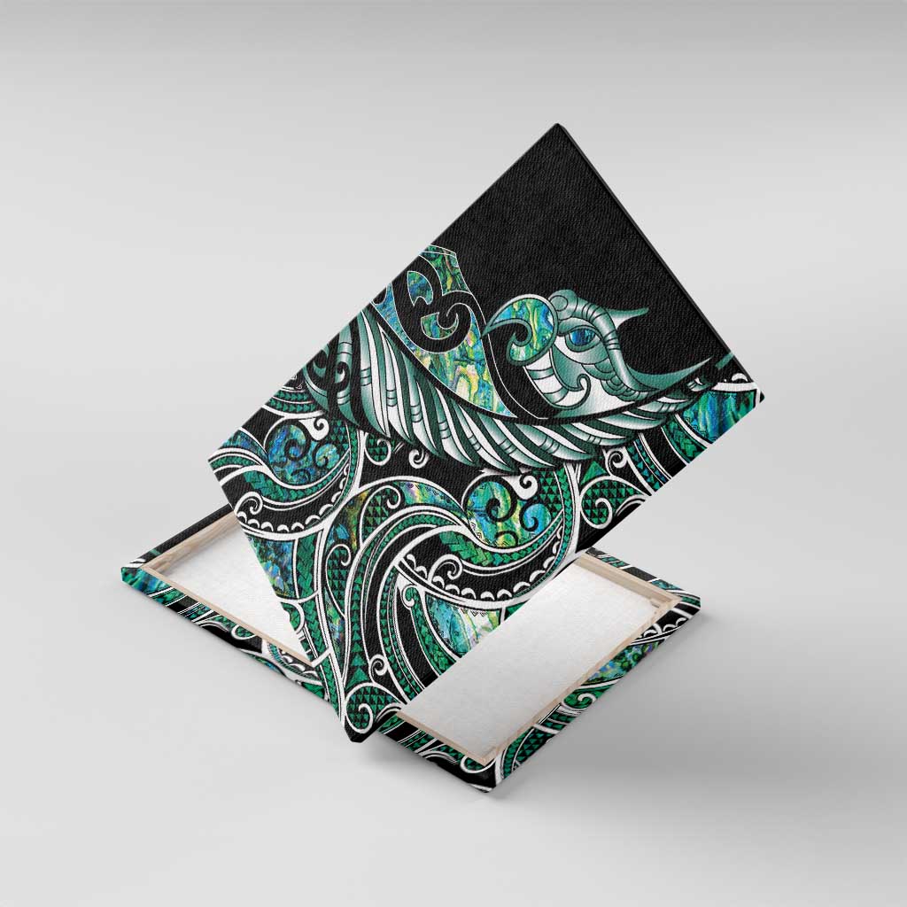 Maori Matariki - Manaia Canvas Wall Art Emerald Paua Shell