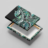 Maori Matariki - Manaia Canvas Wall Art Emerald Paua Shell