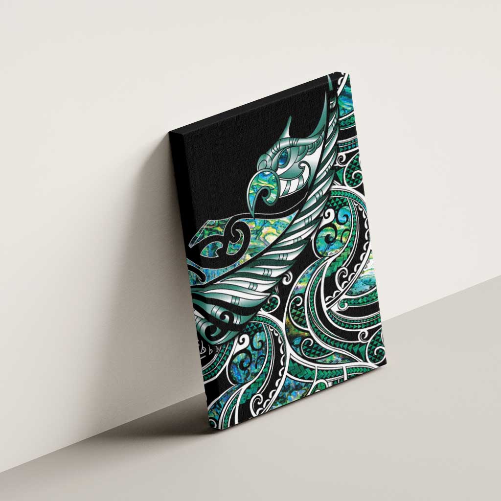 Maori Matariki - Manaia Canvas Wall Art Emerald Paua Shell