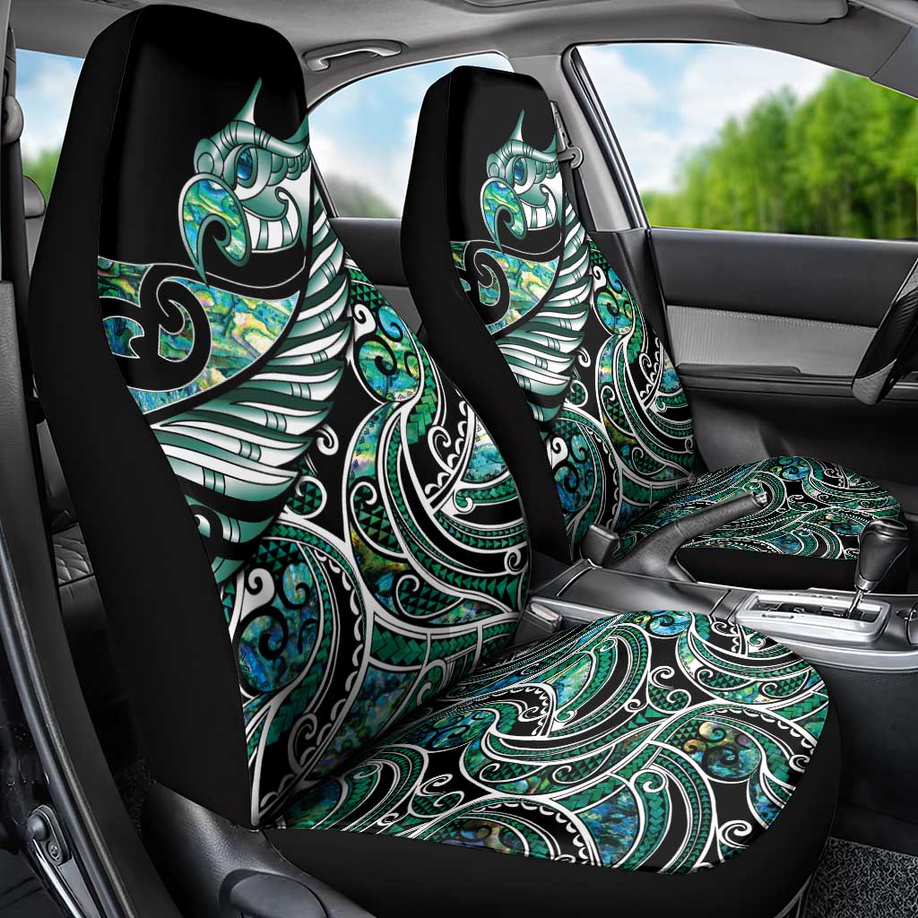 Maori Matariki - Manaia Car Seat Cover Emerald Paua Shell LT7 - Polynesian Pride