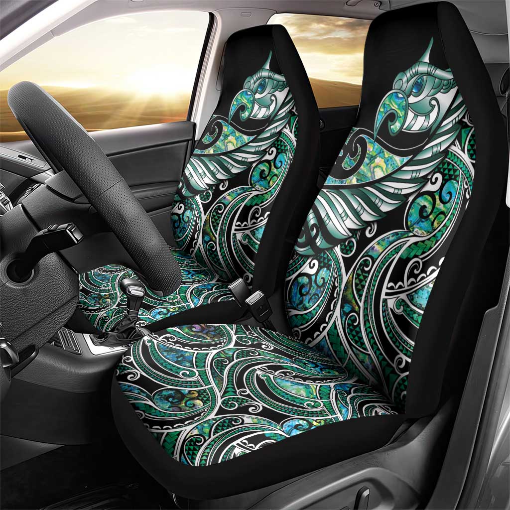 Maori Matariki - Manaia Car Seat Cover Emerald Paua Shell LT7 - Polynesian Pride