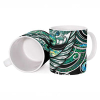 Maori Matariki - Manaia Ceramic Mug Emerald Paua Shell LT7 - Polynesian Pride