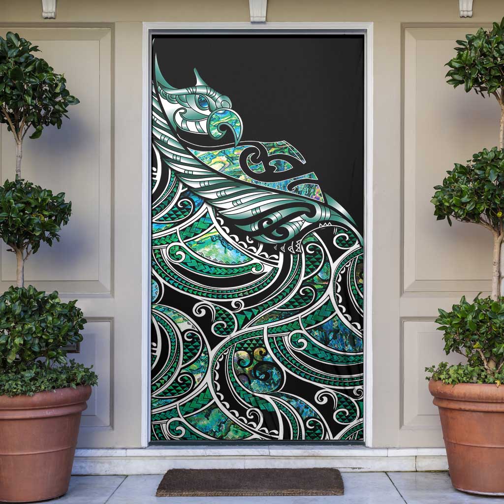 Maori Matariki - Manaia Door Cover Emerald Paua Shell LT7 Green - Polynesian Pride