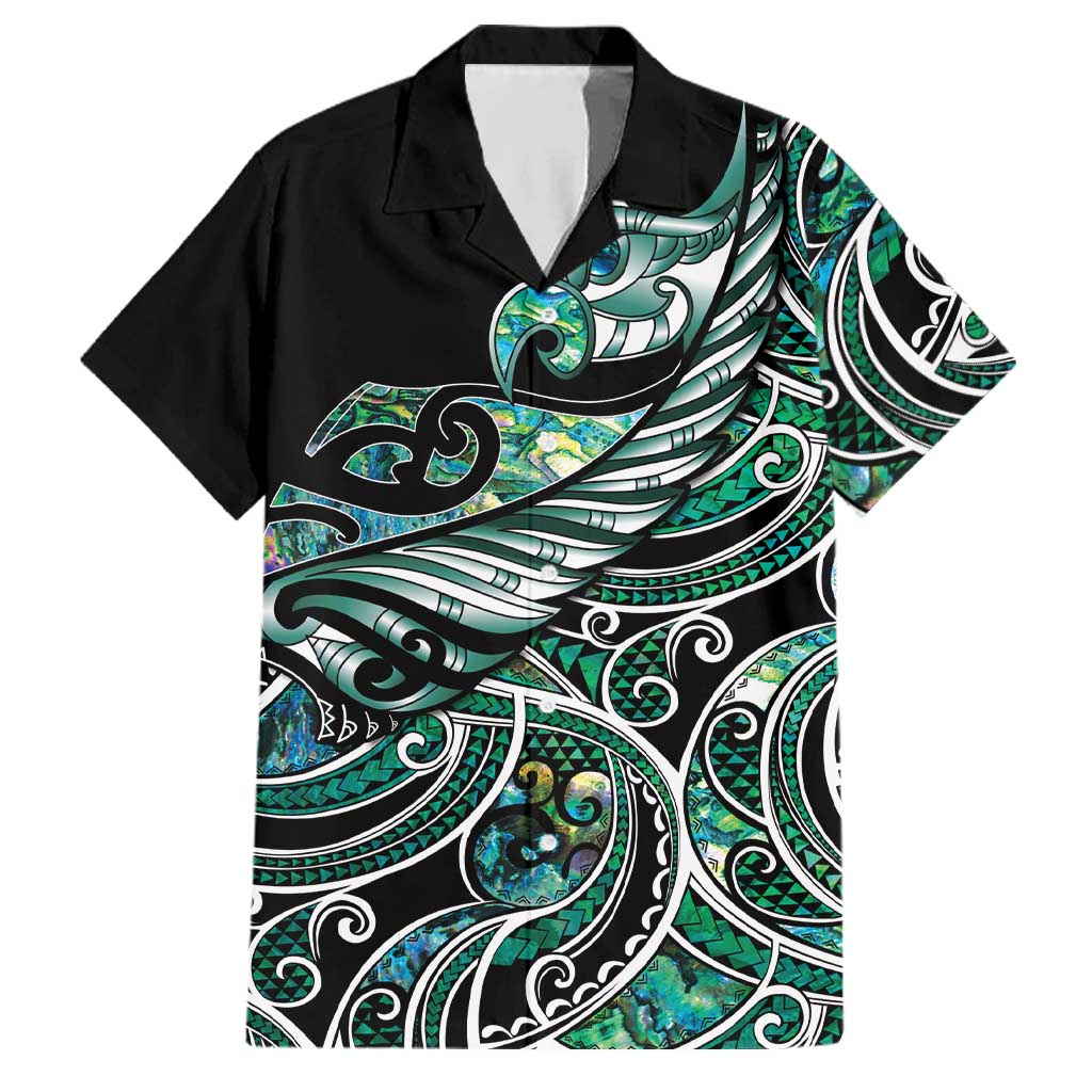 Maori Matariki - Manaia Family Matching Long Sleeve Bodycon Dress and Hawaiian Shirt Emerald Paua Shell