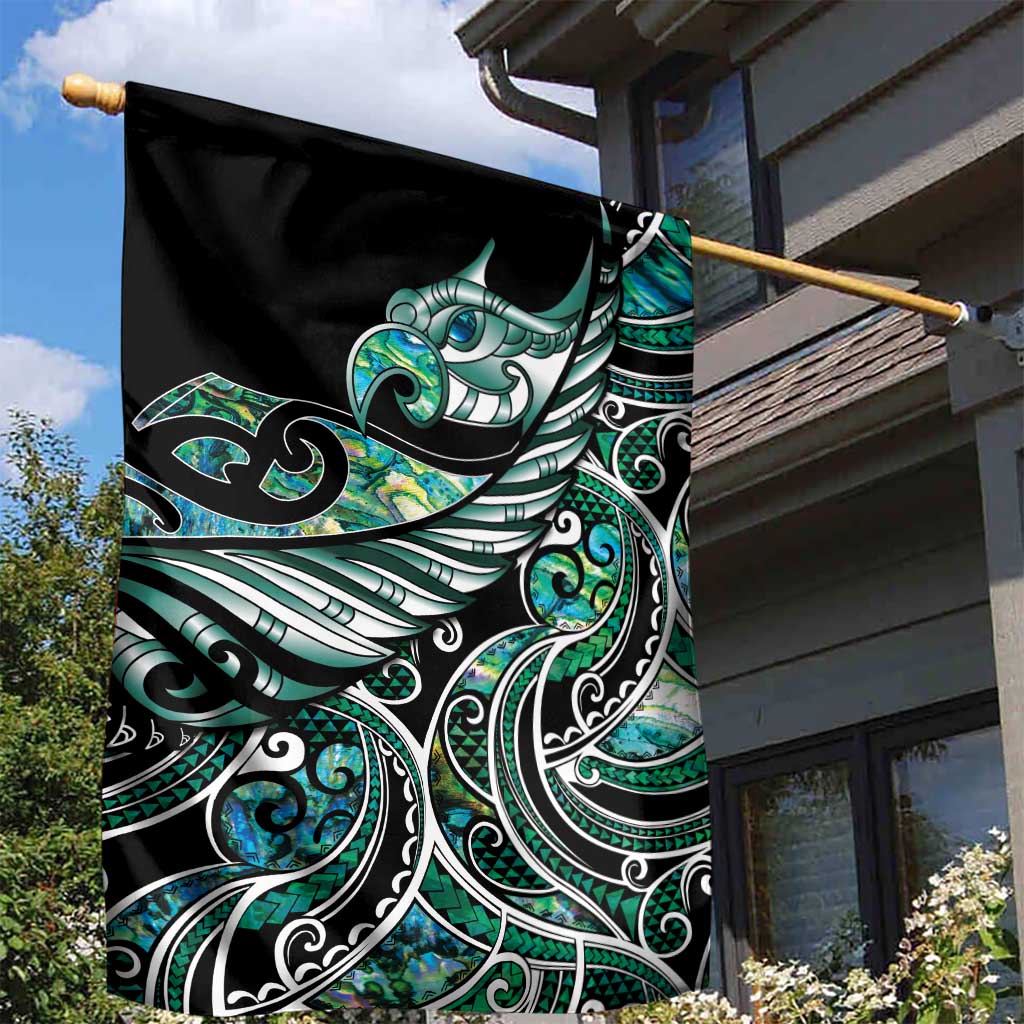Maori Matariki - Manaia Garden Flag Emerald Paua Shell LT7 - Polynesian Pride