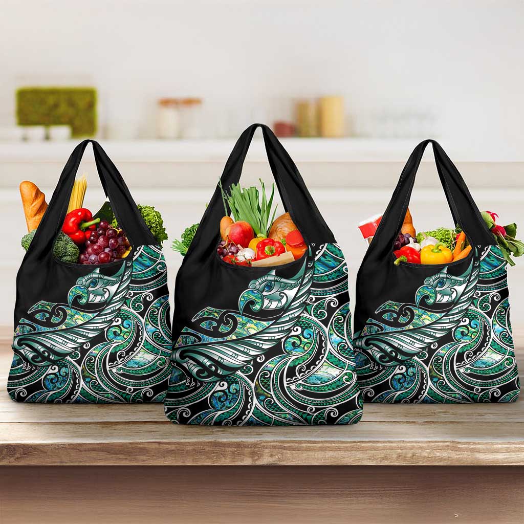 Maori Matariki - Manaia Grocery Bag Emerald Paua Shell
