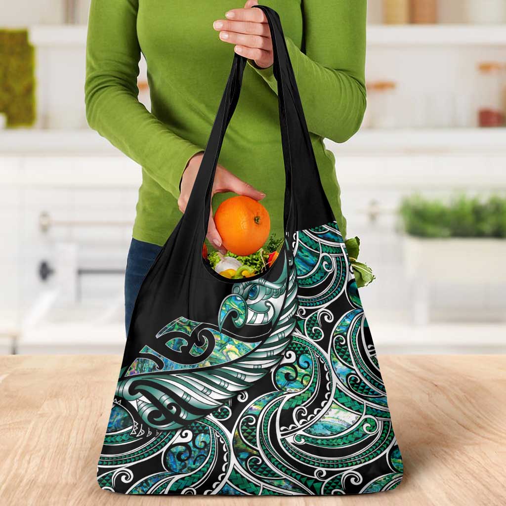 Maori Matariki - Manaia Grocery Bag Emerald Paua Shell