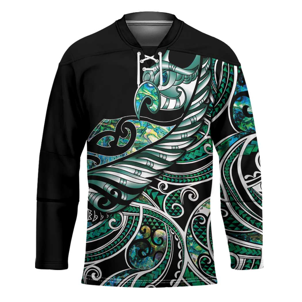 Maori Matariki - Manaia Hockey Jersey Emerald Paua Shell LT7 Unisex Green - Polynesian Pride
