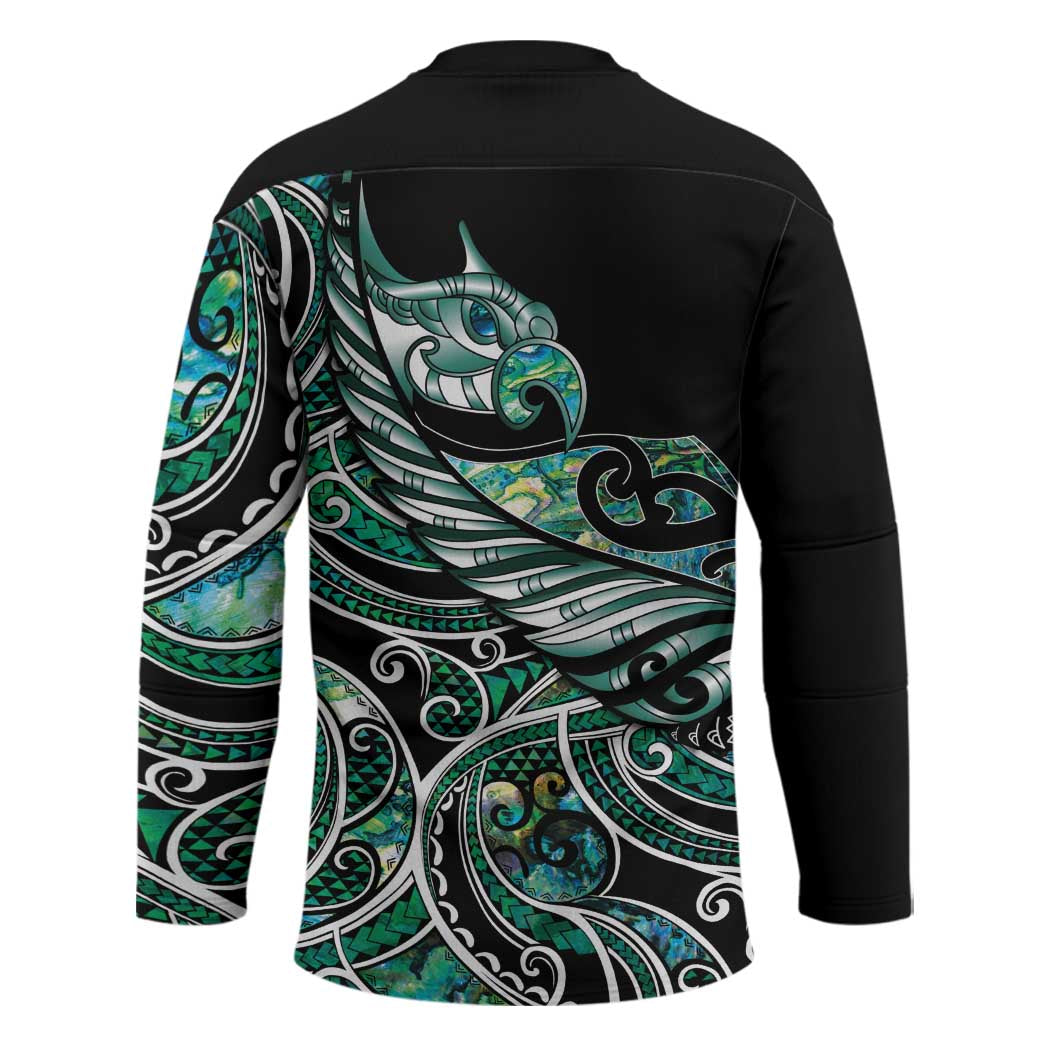 Maori Matariki - Manaia Hockey Jersey Emerald Paua Shell LT7 - Polynesian Pride