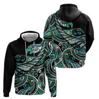 Maori Matariki - Manaia Hoodie Emerald Paua Shell LT7 - Polynesian Pride
