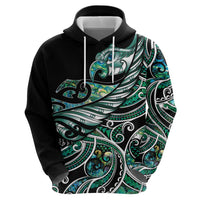 Maori Matariki - Manaia Hoodie Emerald Paua Shell LT7 - Polynesian Pride