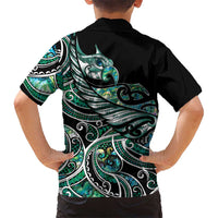 Maori Matariki - Manaia Kid Hawaiian Shirt Emerald Paua Shell LT7 - Polynesian Pride