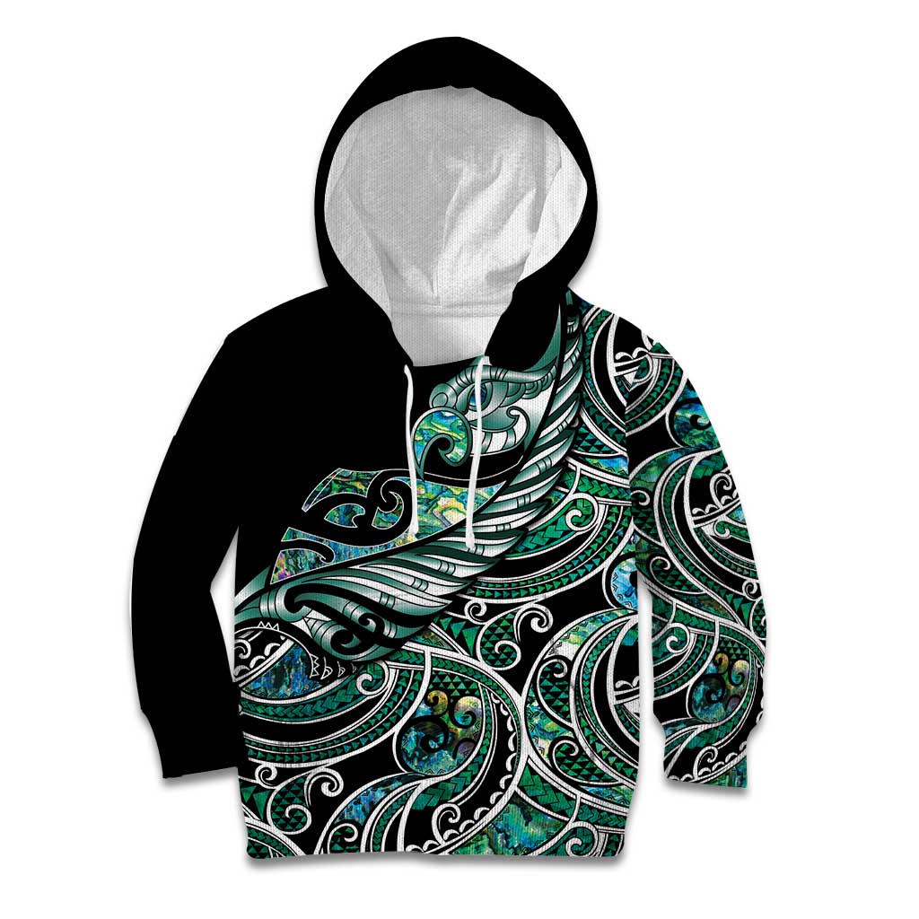 Maori Matariki - Manaia Kid Hoodie Emerald Paua Shell LT7 Hoodie Green - Polynesian Pride