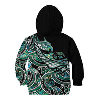 Maori Matariki - Manaia Kid Hoodie Emerald Paua Shell LT7 - Polynesian Pride