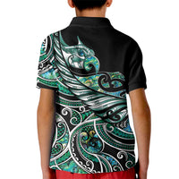 Maori Matariki - Manaia Kid Polo Shirt Emerald Paua Shell LT7 - Polynesian Pride