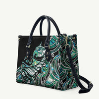 Maori Matariki - Manaia Leather Bag Emerald Paua Shell LT7 Green - Polynesian Pride