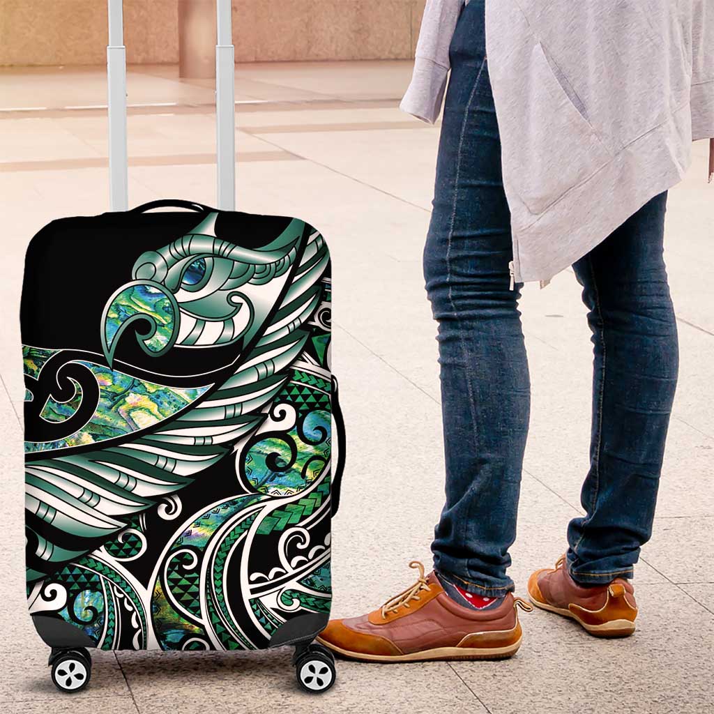 Maori Matariki - Manaia Luggage Cover Emerald Paua Shell LT7 Green - Polynesian Pride