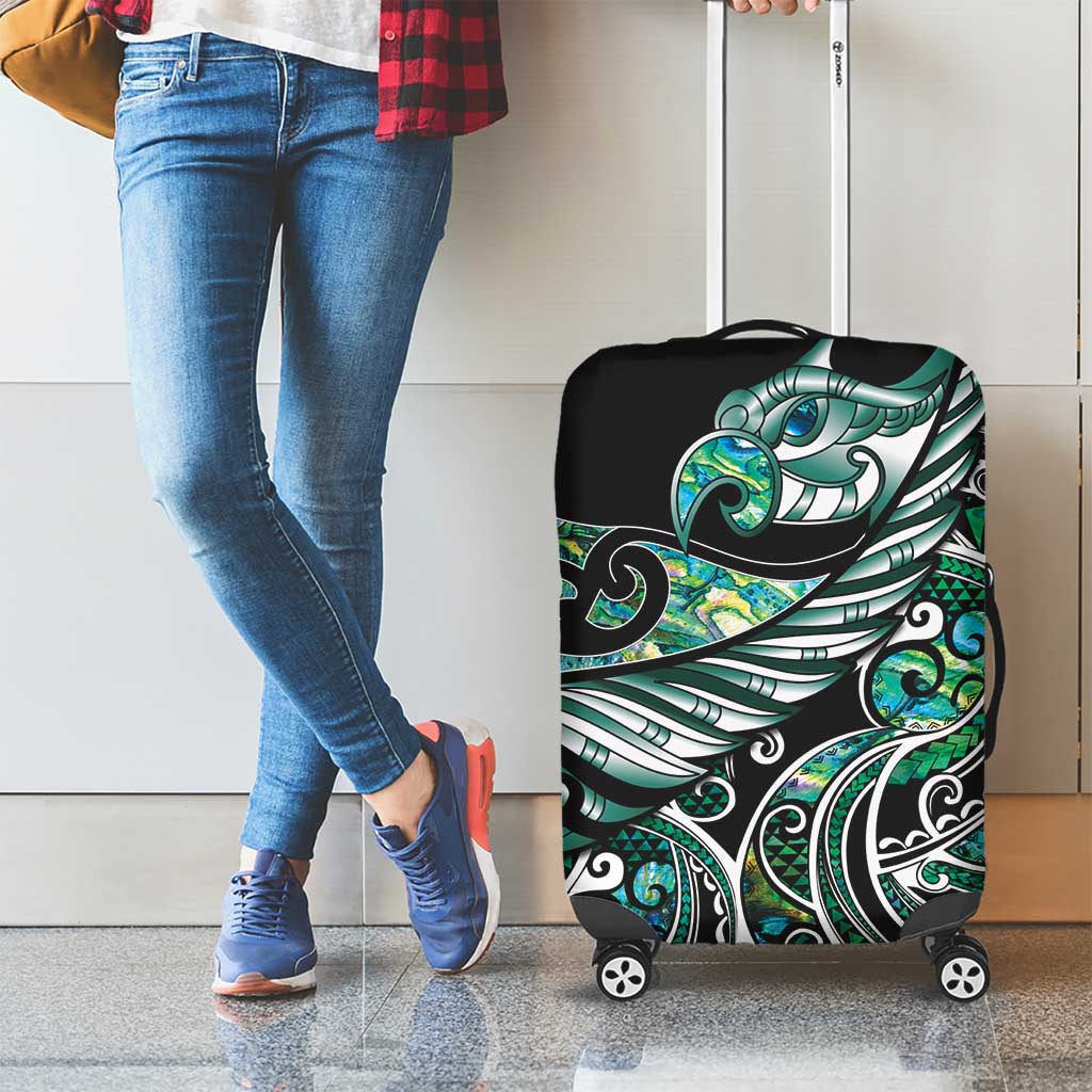 Maori Matariki - Manaia Luggage Cover Emerald Paua Shell LT7 - Polynesian Pride