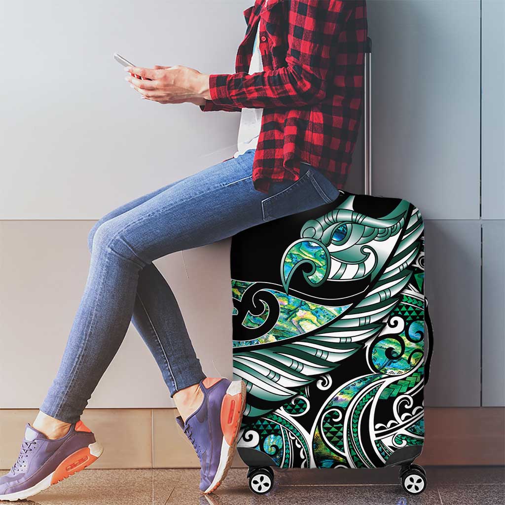 Maori Matariki - Manaia Luggage Cover Emerald Paua Shell LT7 - Polynesian Pride