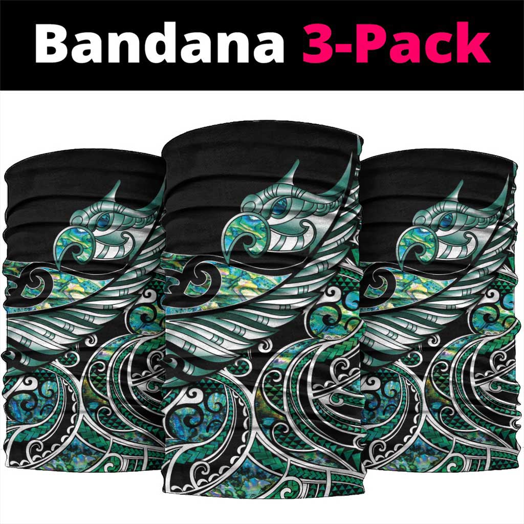 Maori Matariki - Manaia Neck Gaiter Emerald Paua Shell LT7 package One Size: 25*50cm Green - Polynesian Pride