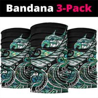 Maori Matariki - Manaia Neck Gaiter Emerald Paua Shell LT7 package One Size: 25*50cm Green - Polynesian Pride