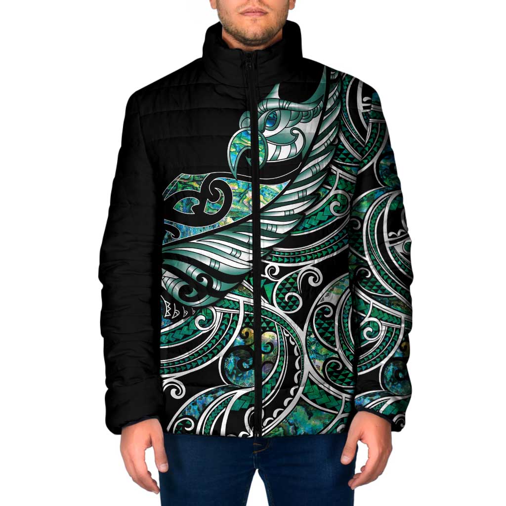 Maori Matariki - Manaia Padded Jacket Emerald Paua Shell LT7 Men Green - Polynesian Pride