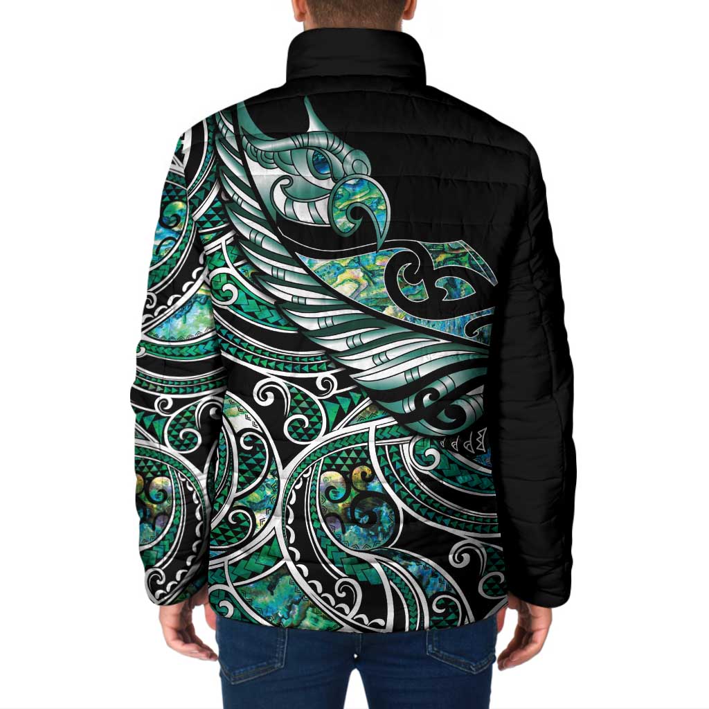 Maori Matariki - Manaia Padded Jacket Emerald Paua Shell LT7 - Polynesian Pride