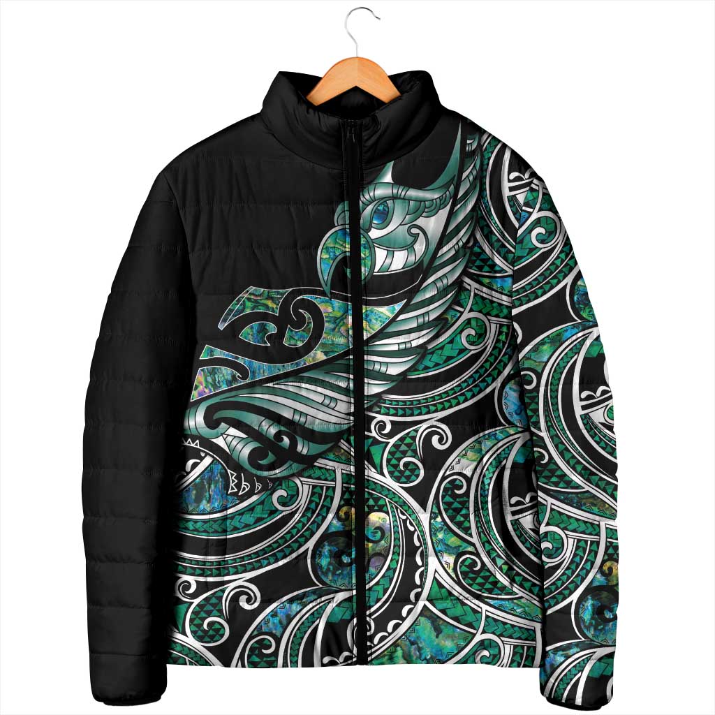 Maori Matariki - Manaia Padded Jacket Emerald Paua Shell LT7 - Polynesian Pride