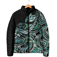 Maori Matariki - Manaia Padded Jacket Emerald Paua Shell LT7 - Polynesian Pride