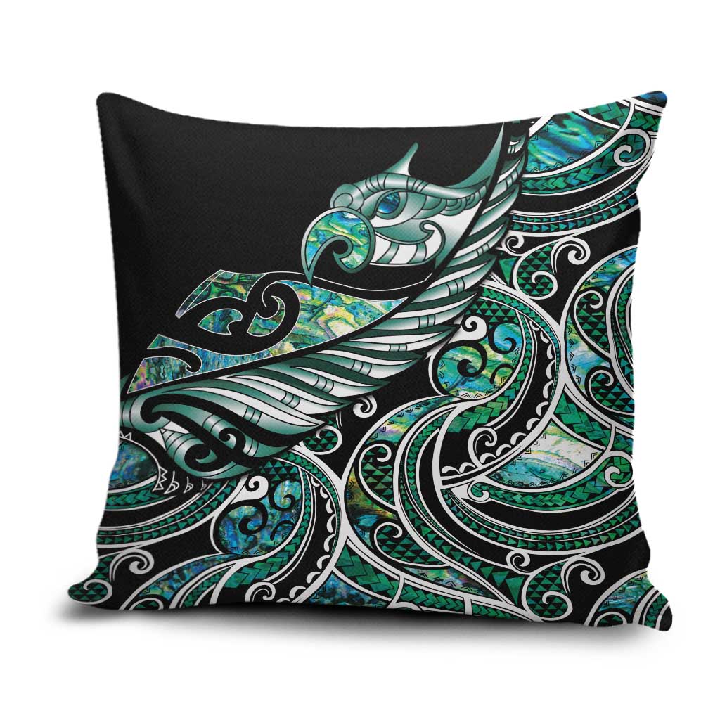 Maori Matariki - Manaia Pillow Cover Emerald Paua Shell LT7 Green - Polynesian Pride