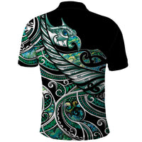 Maori Matariki - Manaia Polo Shirt Emerald Paua Shell LT7 - Polynesian Pride