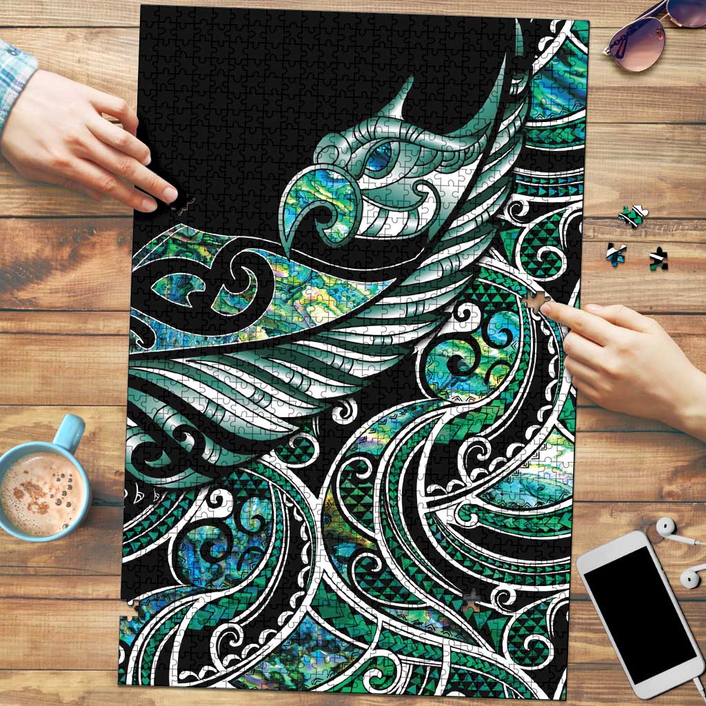 Maori Matariki - Manaia Puzzle Emerald Paua Shell LT7 Green - Polynesian Pride