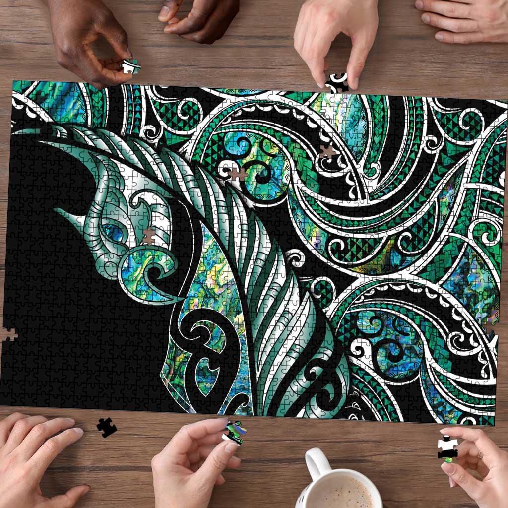 Maori Matariki - Manaia Puzzle Emerald Paua Shell LT7 - Polynesian Pride