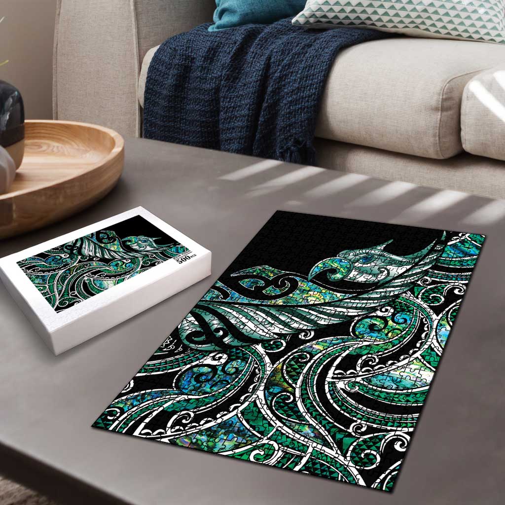 Maori Matariki - Manaia Puzzle Emerald Paua Shell LT7 - Polynesian Pride