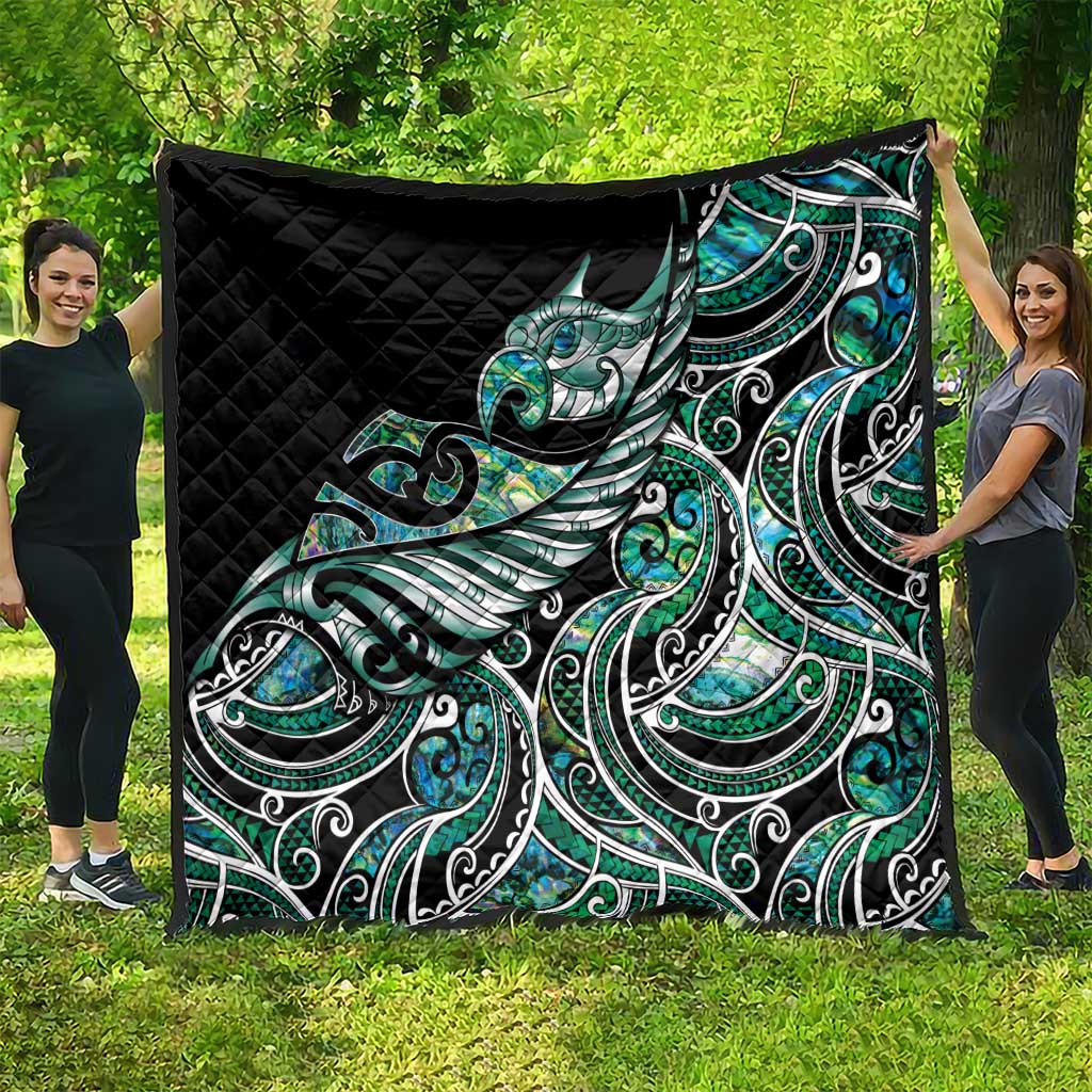 Maori Matariki - Manaia Quilt Emerald Paua Shell LT7 - Polynesian Pride