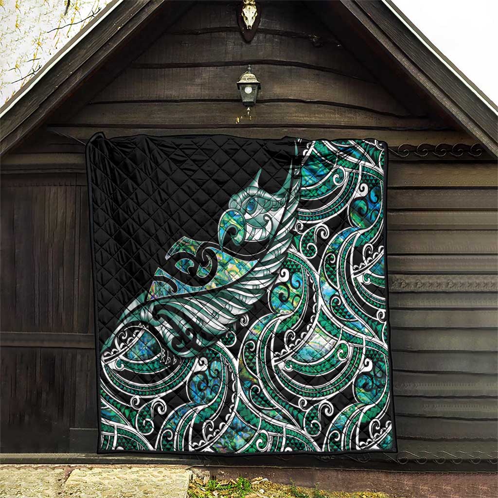 Maori Matariki - Manaia Quilt Emerald Paua Shell LT7 - Polynesian Pride
