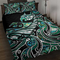 Maori Matariki - Manaia Quilt Bed Set Emerald Paua Shell LT7 Green - Polynesian Pride